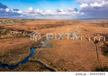 Aerial view of the Owencarrow Railway Viaduct by Creeslough in County Donegal - Ireland Aerial view of the Owencarrow Railway Viaduct by Creeslough in County Donegal - Ireland 84445605