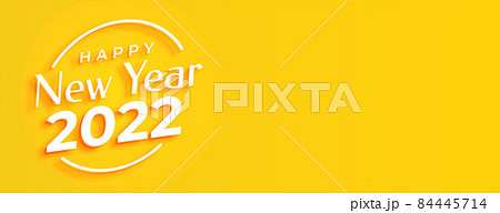 happy new year 2022 yellow banner design happy new year 2022 yellow banner design 84445714