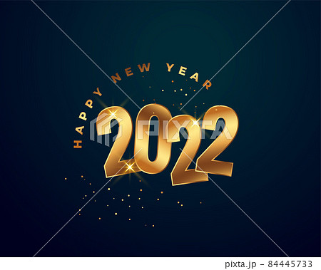 happy new year 2022 golden greeting card design 84445733