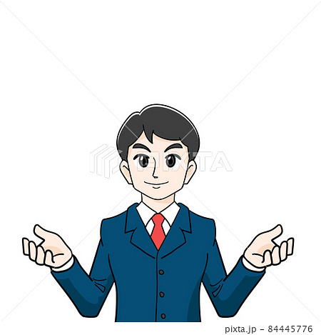 ソリューションを提供 提案するビジネスマンのイラスト2のイラスト素材