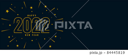 2022 happy new year line text with star burst 2022 happy new year line text with star burst 84445819