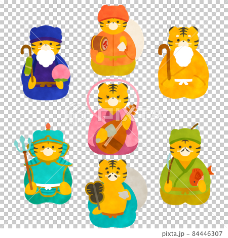 七幸運神插圖素材集虎年虎年 84446307