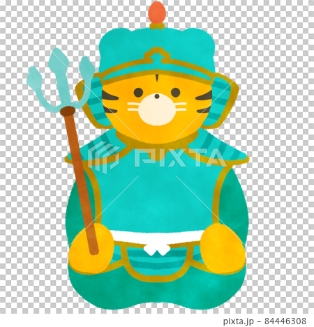 毗沙門天七幸運神插圖材料 虎年 84446308