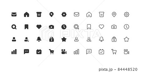 solid and outline minimal icon set ミニマルアイコンセット solid and outline minimal icon set ミニマルアイコンセット 84448520