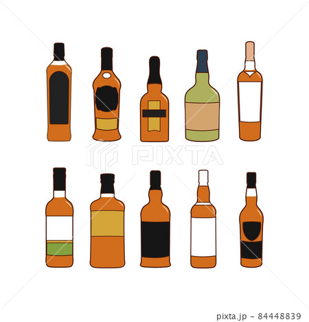 Whiskey wine liqor and other alcoholic beverages isolated vector illustration Whiskey wine liqor and other alcoholic beverages isolated vector illustration 84448839