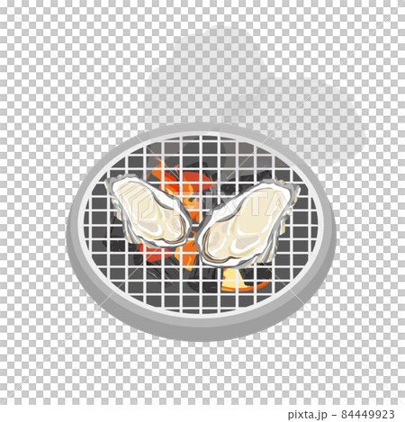 炭火での焼き牡蠣 84449923