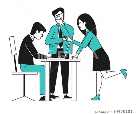 Teamwork and communication concept. People working together 84450101