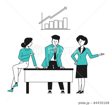 Team meeting concept. People discussing business analysis 84450108