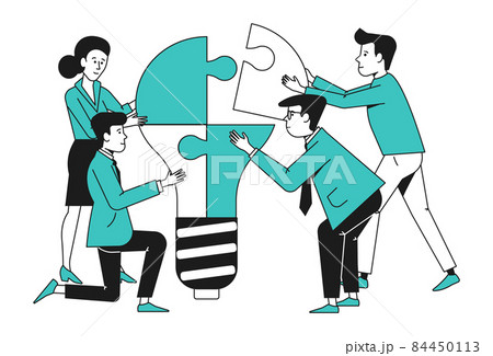 Team brainstorming. Idea development. Work collaboration concept Team brainstorming. Idea development. Work collaboration concept 84450113