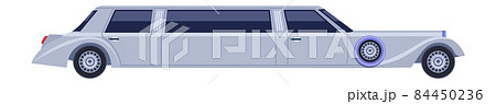 White limousine icon. Limo side view. Luxury car White limousine icon. Limo side view. Luxury car 84450236