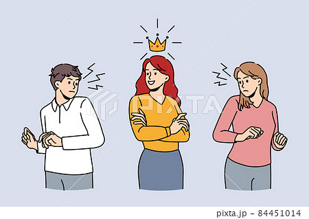 Jealous colleagues envy successful female coworker Jealous colleagues envy successful female coworker 84451014