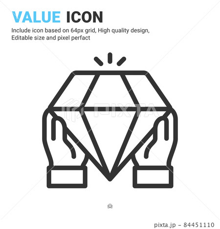 Value icon vector with outline style isolated...のイラスト素材 [84451110] - PIXTA