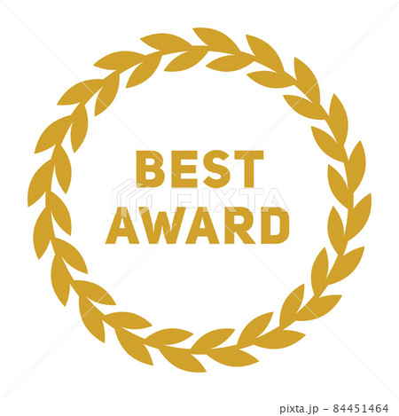Best award label. Golden laurel wreath badge 84451464