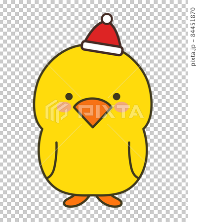 Illustration of a chick wearing a Santa hat Illustration of a chick wearing a Santa hat 84451870
