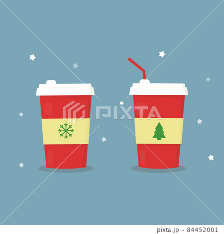 The cute cartoon Christmas coffee cups art The cute cartoon Christmas coffee cups art 84452001