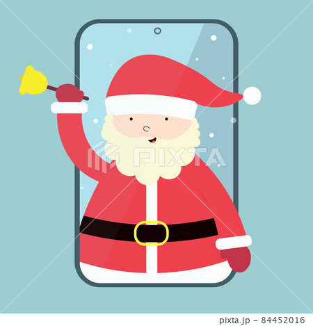 A cute cartoon Santa Claus in smartphone 84452016