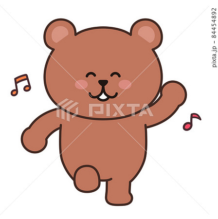 踊る楽しそうなクマのイラスト 84454892