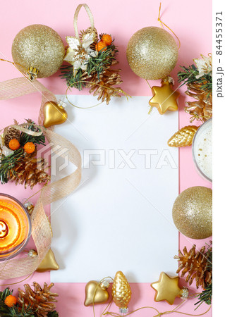 Christmas invitation mockup with Christmas decorations Christmas invitation mockup with Christmas decorations 84455371