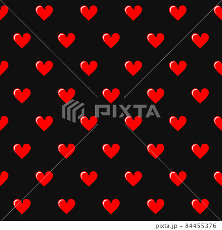 Heart Pattern. Seamless Love Background on Black. Vector Heart Pattern. Seamless Love Background on Black. Vector 84455376