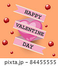 Happy Valentine 's day text on  card tag with heart . 84455555