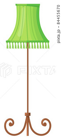 Green floor lamp. Antique collection furniture for reading,vector illustration 84455670