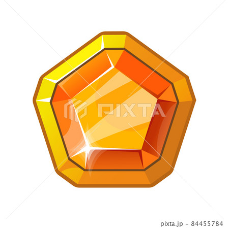 Gem token. Award in game icon trophy congratulations, cartoon vector illustration 84455784