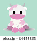 Pink cow cartoon animal ,comics sign with vector illustrations. 84456863