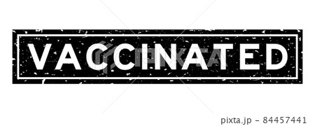 Grunge black vaccinated word square rubber seal stamp on white background 84457441