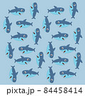 Shark Cartoon ocean fish character. Comic sharks. 84458414