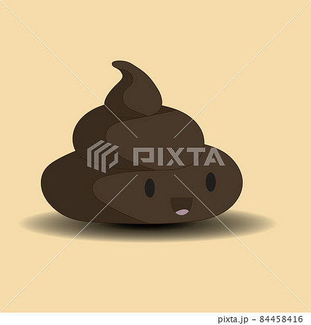 Shit icon with smiling face cartoon symbol or emoji, illustration. Shit icon with smiling face cartoon symbol or emoji, illustration. 84458416