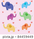 Baby elephant vector set. Cute elephants on background. 84459449