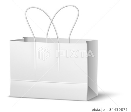 White paper bag. Blank shopping package mockup 84459875