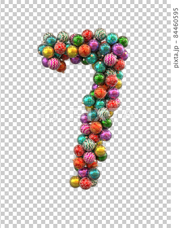 Festive Christmas ornament typeface the character 7 Festive Christmas ornament typeface the character 7 84460595