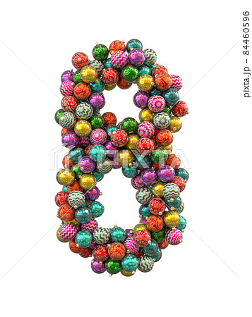 Festive Christmas ornament typeface the character 8 Festive Christmas ornament typeface the character 8 84460596