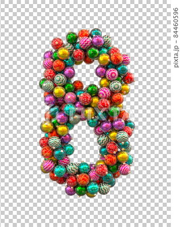 Festive Christmas ornament typeface the character 8 Festive Christmas ornament typeface the character 8 84460596