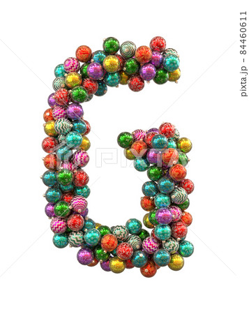 Festive Christmas ornament typeface the character G 84460611