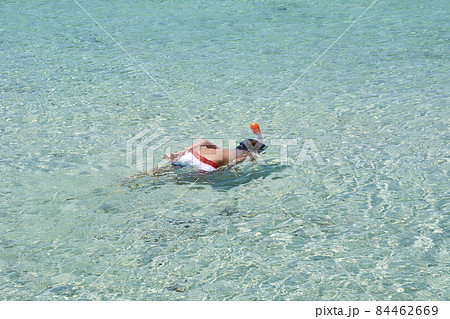 Boy snorkelling on the beach, Funny day Boy snorkelling on the beach, Funny day 84462669