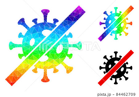 Vector Lowpoly Terminate Coronavirus Icon with...のイラスト素材 [84462709] - PIXTA