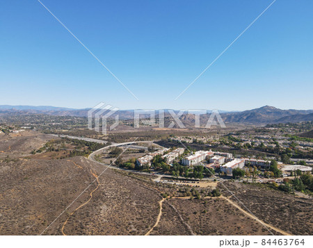 Aerial view of Bernardo Mountain in San Diego, USA 84463764