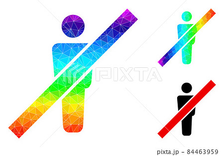Vector Triangle Filled Remove Man Icon with Spectral Colored Gradient 84463959