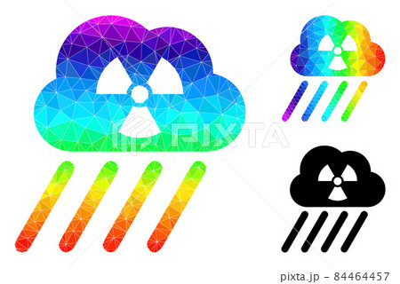 Vector Polygonal Radioactive Rain Icon with Spectral Colored Gradient Vector Polygonal Radioactive Rain Icon with Spectral Colored Gradient 84464457