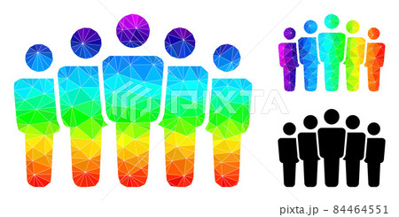 Vector Polygonal People Crowd Icon with Spectrum Gradient Vector Polygonal People Crowd Icon with Spectrum Gradient 84464551