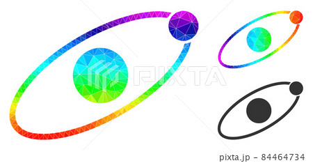 Vector Lowpoly Orbit Icon with Spectral Colored Gradient Vector Lowpoly Orbit Icon with Spectral Colored Gradient 84464734