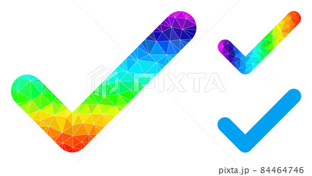 Vector Polygonal Ok Icon with Spectral Colored Gradient Vector Polygonal Ok Icon with Spectral Colored Gradient 84464746