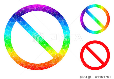 Vector Lowpoly Not Allowed Icon with Spectral Colored Gradient Vector Lowpoly Not Allowed Icon with Spectral Colored Gradient 84464761