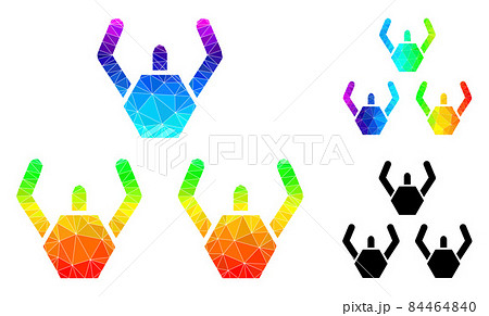 Vector Lowpoly Microrobots Icon with Rainbow Gradient 84464840