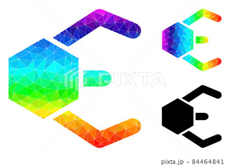 Vector Triangle Filled Microrobot Icon with Spectrum Gradient Vector Triangle Filled Microrobot Icon with Spectrum Gradient 84464841