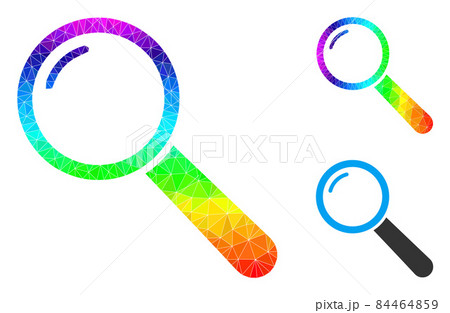 Vector Polygonal Magnifier Icon with Spectrum Gradient Vector Polygonal Magnifier Icon with Spectrum Gradient 84464859