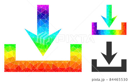 Vector Lowpoly Downloads Icon with Spectral Colored Gradient Vector Lowpoly Downloads Icon with Spectral Colored Gradient 84465530
