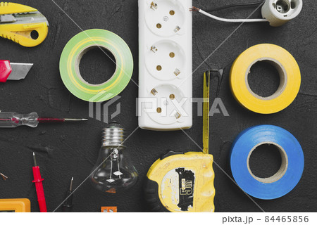 workplace with electrical tools. High quality photo 84465856